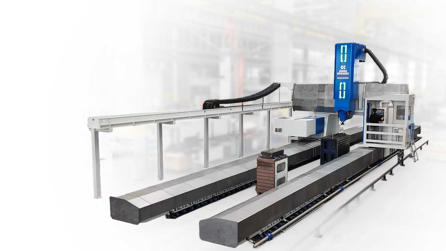 Atlas Hydro CNC gantry machine for railway manufacturing